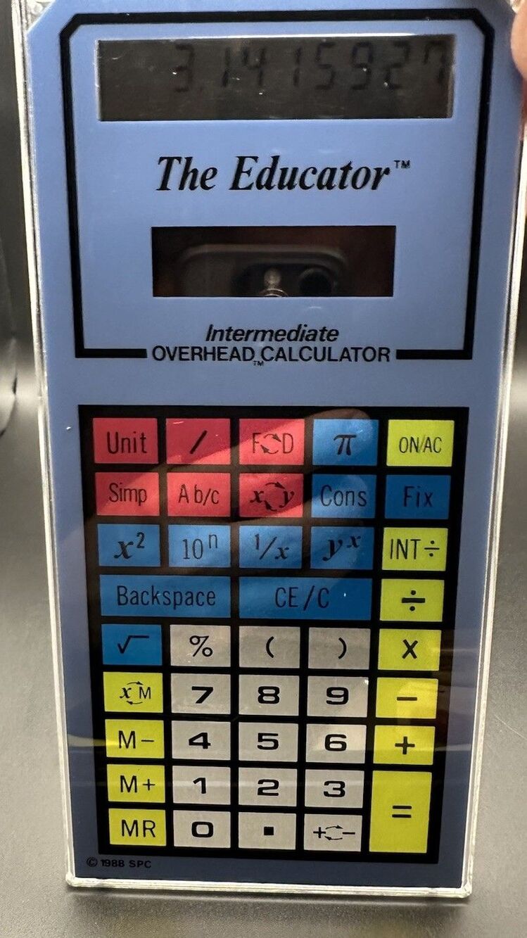 The Educator Overhead projectable Calculator intermediate Stokes (1988) W/ Case